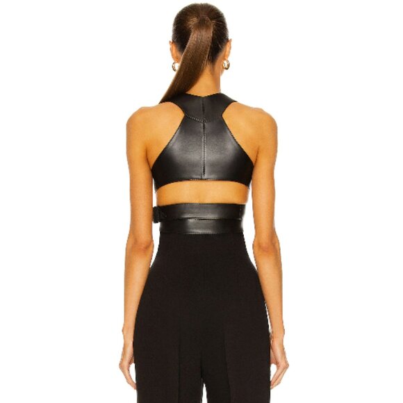 ALAIA Edition 1984 Wrap Black Leather Bustier Top - Picture 4 of 15